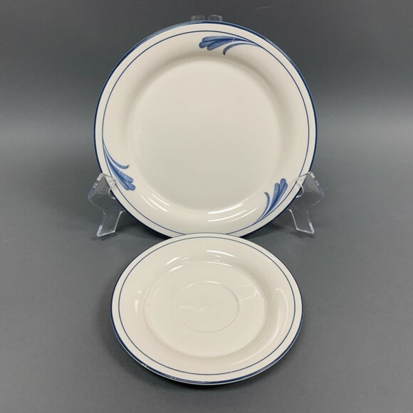Lenox Chinastone Brushstrokes For the Blue Patterns Salad Saucer Plates Lot of 2 - Picture 1 of 7
